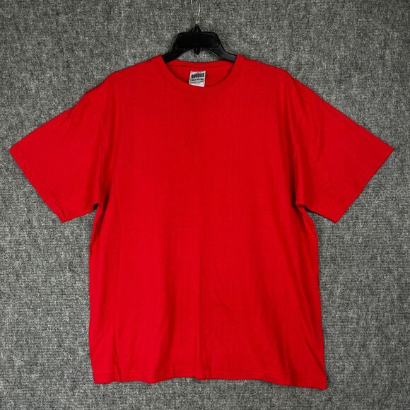 Goodus Shirt Mens XL Red Casual Basic Cotton Tee Solid Color Russian made - Picture 1 of 9